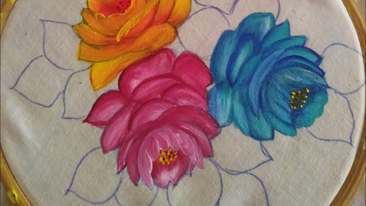 Flower paintingFabric paintingFloral designsFlower fabric