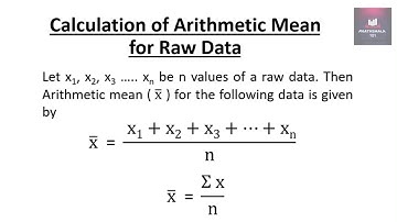 Arithmetic Mean for Raw Data
