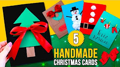 5 DIY CHRISTMAS CARDS for kids🎄 Handmade CARDS for CHRISTMAS.
