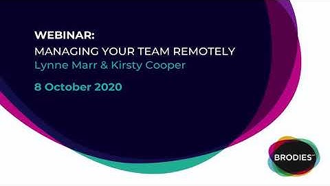 Managing your team remotely