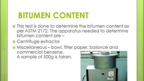 Bitumen  Extraction Test