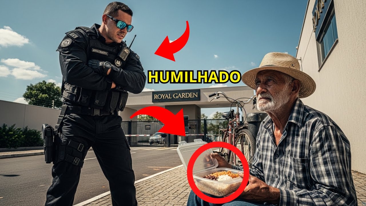 SEGURANÇA IGNORANTE CHUTA COMIDA DO IDOSO DE 65 ANOS