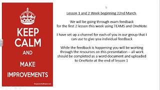 Yr 11 Week 1 online Learning WB22/3