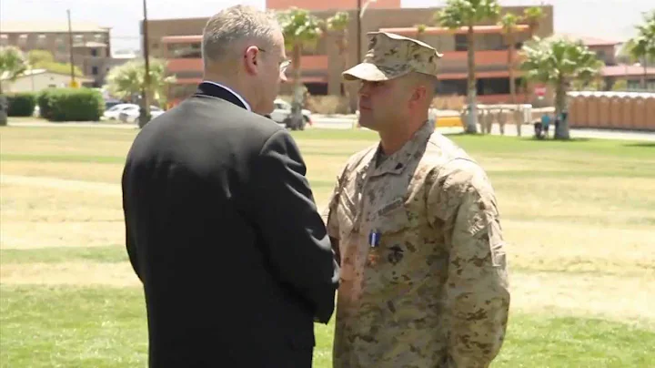 Marine faces enemy in hand-to-hand combat, receive...