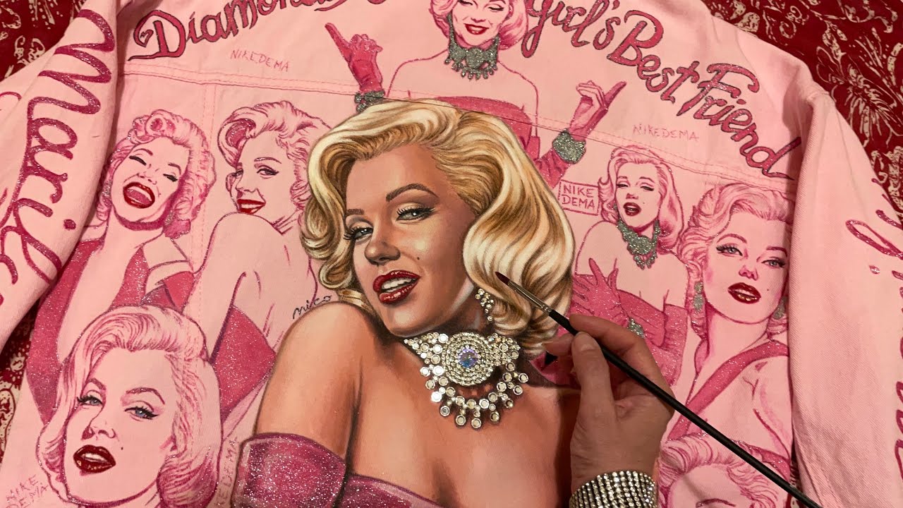 MARILYN MONROE HANDPAINTED JACKETS ON SALE! #marilynmonroe #fabricpainting  #handpainted