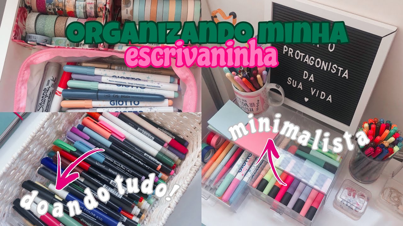 organizando minha escrivaninha✏️// DOEI MUITA COISA!