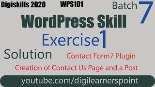 Wrodpress Exercise 1 Batch 7 Solution Digiskills 2020 WPS101