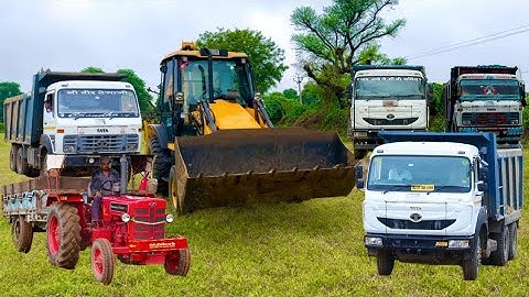 JCB 3dx Backhoe Loading Mud in Mahindra 475 Di tractor JCB khudai work JCB video #jcb #jcbvideo