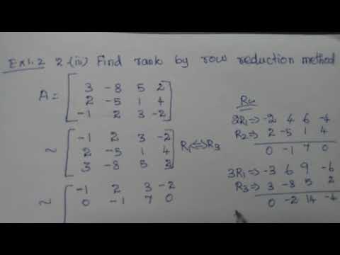 ## XII MATHS EXERCISE 1.2-2(iii) Find rank by row reduction method