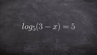 Convert an equation to exponential form to solve