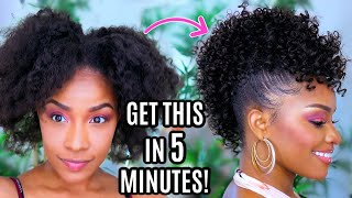 EASY Curly FroHawk Tutorial in 5 min! #NaturalHair Hacks (VERY DETAILED)