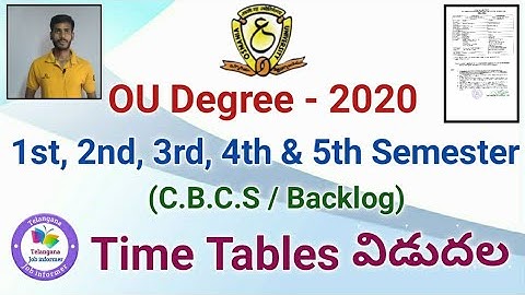 OU Degree (B.A./B.B.A/B.S.W/B.Com/B.Com(Hons)B.Sc) 1st, 2nd, 3rd, 4th & 5th Time Tables 2020