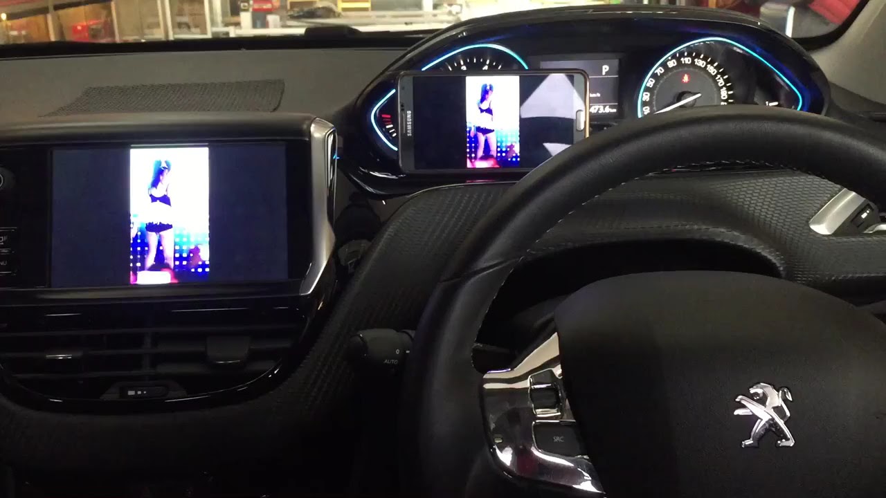 Peugeot 2008 original screen with mirror link system YouTube