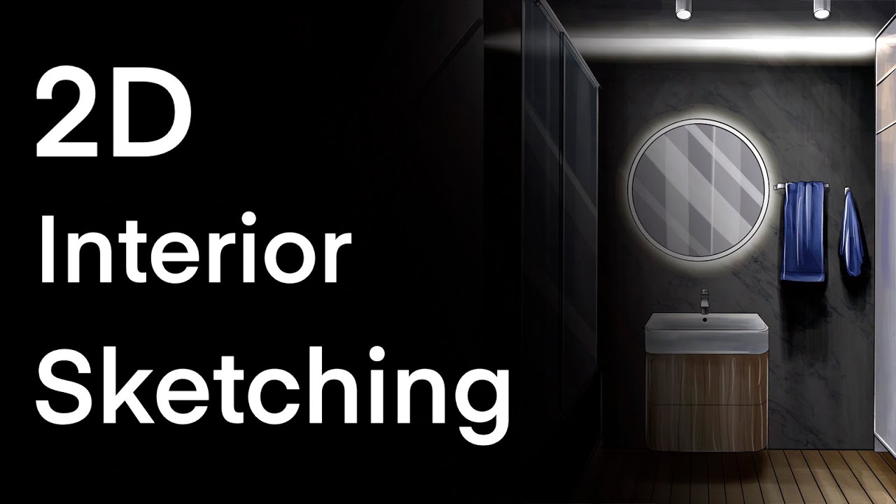 Курсы скетчинга для начинающих / Урок 6 / 2D Interior sketching / Прокриэйт / Procreate /  Обучение