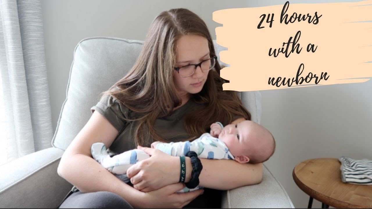 24 HOURS WITH A NEWBORN -- 6 WEEK OLD BABY -- FIRST TIME MOM - YouTube