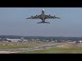 AIRBUS A380 near vertical TAKEOFF and AIRSHOW + Orange and BLUE ANA A380