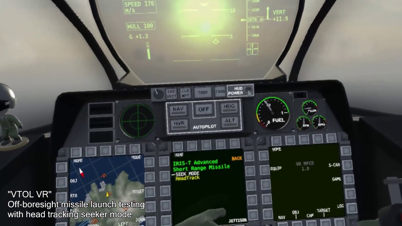 "VTOL VR" Headtracking seeker and Offboresight launch test YouTube