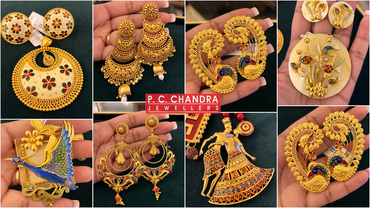 PC CHANDRA দুর্দান্ত gold earrings collection মাত্র 1 গ্রাম থেকে / gold pendant set / kanbala / top