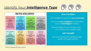 CWI 101 Signature Assignment - Learning Styles and Intelligence Types Wealth