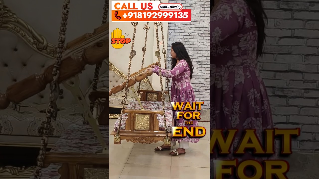 Reversible Swing - Zhula | Handcrafted Jhula Design | Solid Animal Figure Brass Chains 