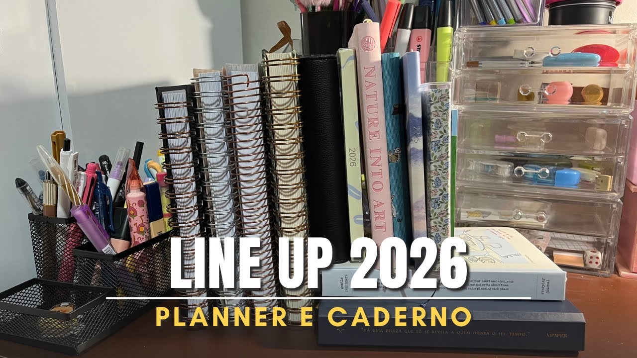 Meu Line Up 2026 Meus planners e cadernos para usar em 2026 SETUP 