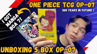 ONE PIECE CARD GAME OP-07 UNBOXING ! Aku Buka 5 Booster Box dan Aku dapat Manga Boa ?!