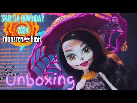 Лялька Монстер Хай Скеліта Калаверас Колекційна 2024 Monster High Skelita Calaveras Doll HXH99 Mattel Оригінал, видео 1