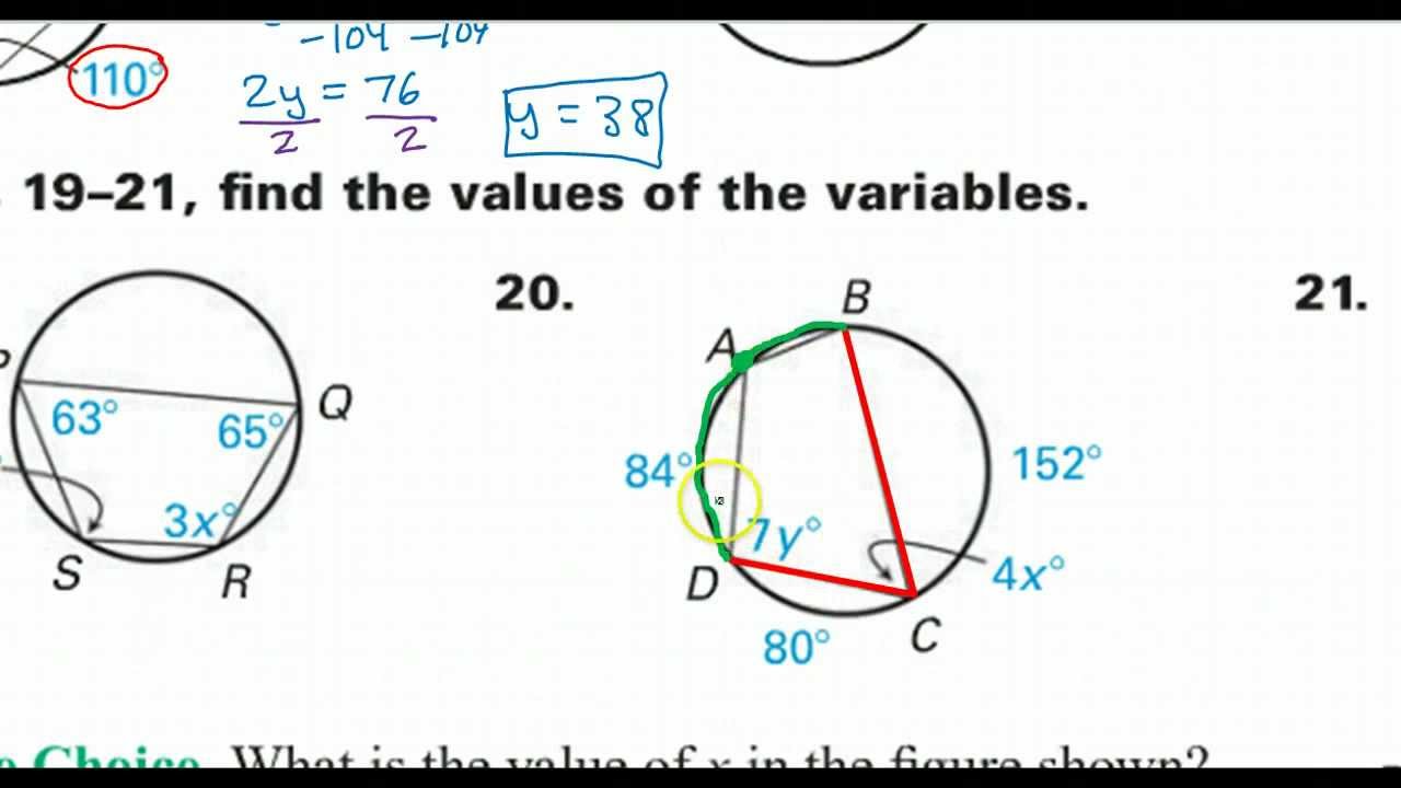 Day 06 HW - Inscribed Angles and Polygons, Arcs - YouTube