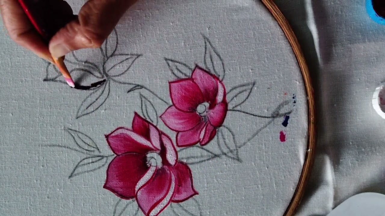 Fabric Painting Flower Design | Kapde Par Phool Banane Ka Pura Process step by step 