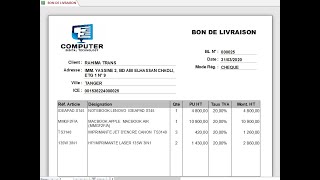 Projet d'application Access "Gestion Commerciale" - PART21 - Créer l'état  Bon de livraison. screenshot 2