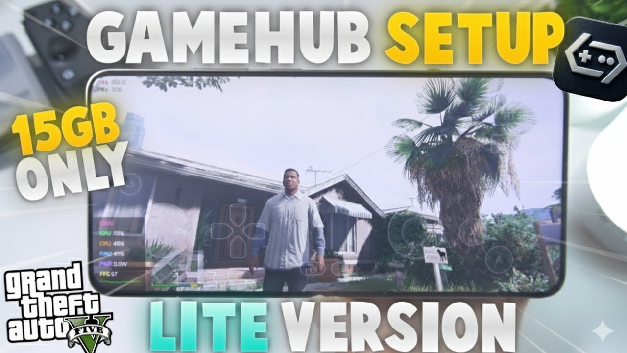GTA V OPTIMIZED 🚀 VERSION ON GAMEHUB 🎮 EMULATOR LITE | POCO X6 PRO 💣 | FINALLY STUTTERING FIX 😱