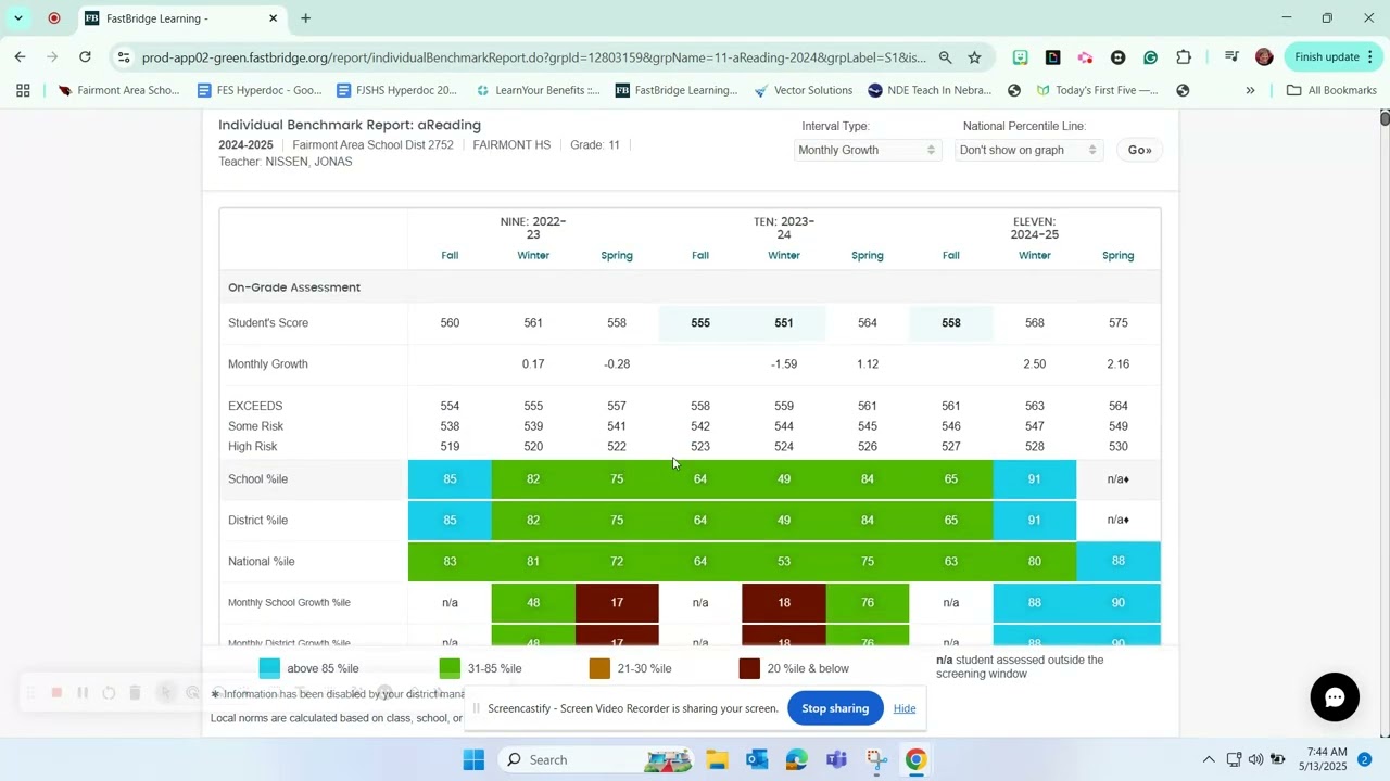 Student Reports in FASTBridge (Jonas)