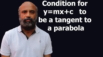 Condition for the line y=mx+c to be a tangent to a parabola