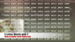 Match Highlights 5 letter words with Y