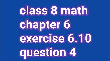 class 8 math chapter 6 exercise 6.10 question 4
