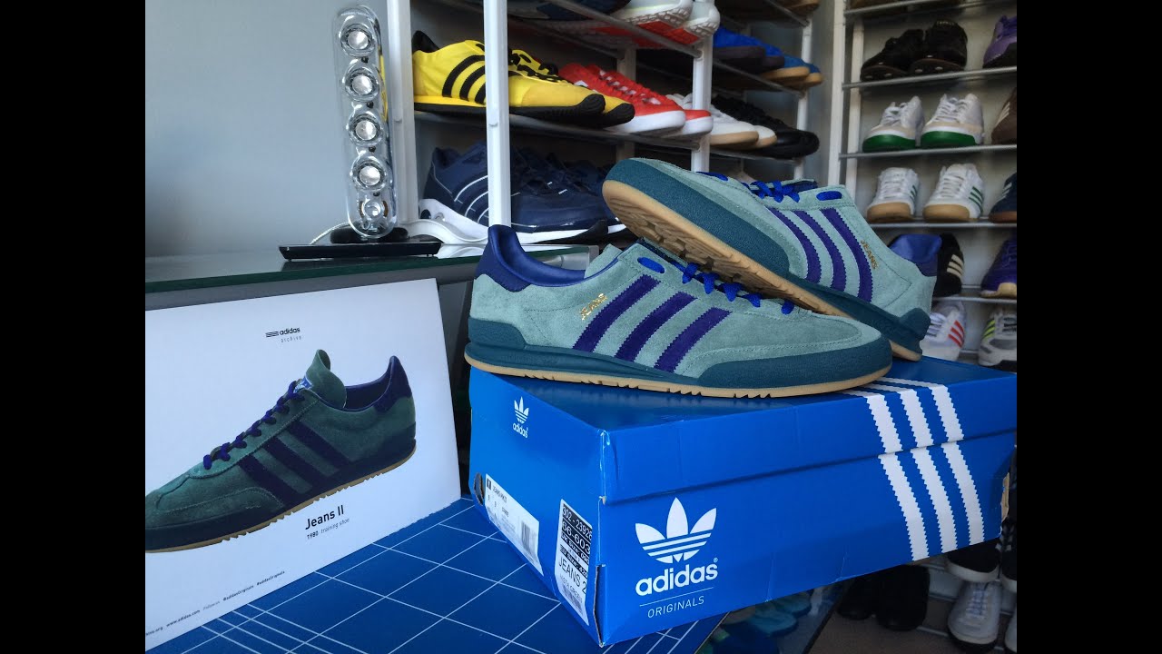 adidas jeans ii 1980 training shoe green blue