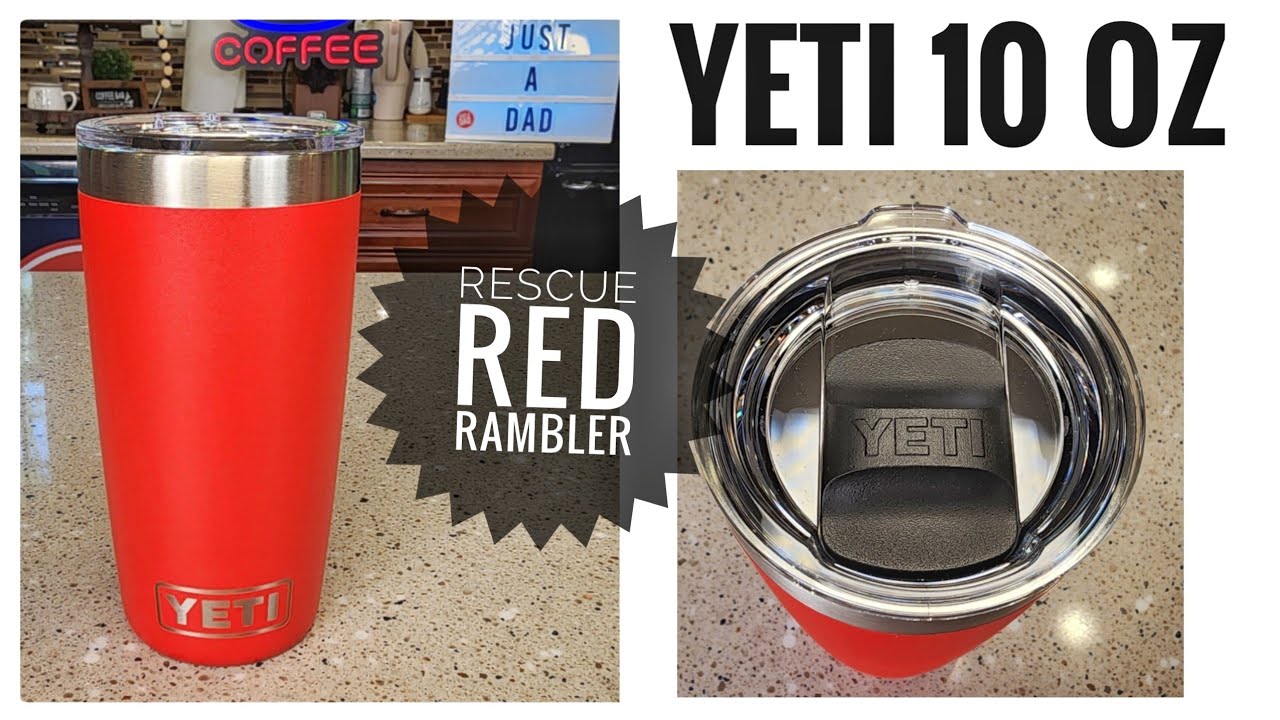 YETI Rambler 10 oz Tumbler with MagSlider Lid-Rescue Red