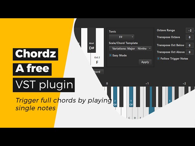 Chordz - A VST Free Plugin - Trigger full chords by playing single notes class=