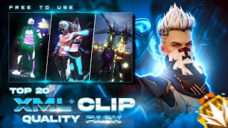 TOP 20 XML + CLIPS | FF NEW LOBBY CLIPS PACK 💫| FF EMOTE CLIPS 🔥| FF CLIPS
