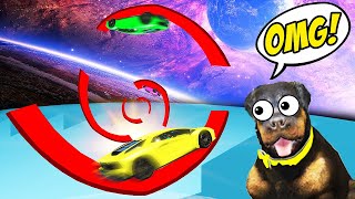 I Almost LAUNCHED INTO SPACE IN THIS 99.9% IMPOSSIBLE LAMBO PARKOUR RACE in GTA 5 with CHOP \& BOB