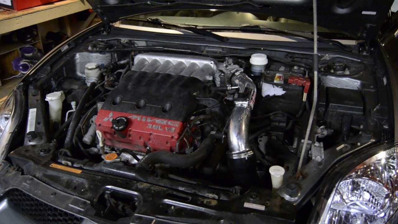 2006 Mitsubishi Eclipse GT V6 Injen Engine bay sound - YouTube