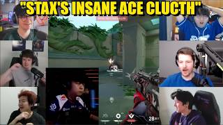 Valorant streamers react to T1 Stax's INSANE 1v4 ACE CLUTCH vs FS
