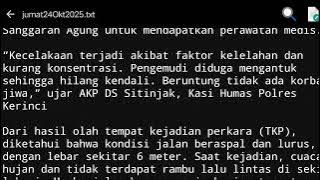 sopir mengantuk truk tabrak pohon kerinci   kumat 24 okt 2025 1of3