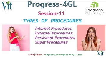 Progress 4GL-Session-11 | Types Of Procedures @vitechtalks  | Progress Training -openedge