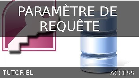 Ms Access - Paramètre de requête simple