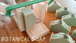 Making botanical soap with essential oils + a herbal infusion