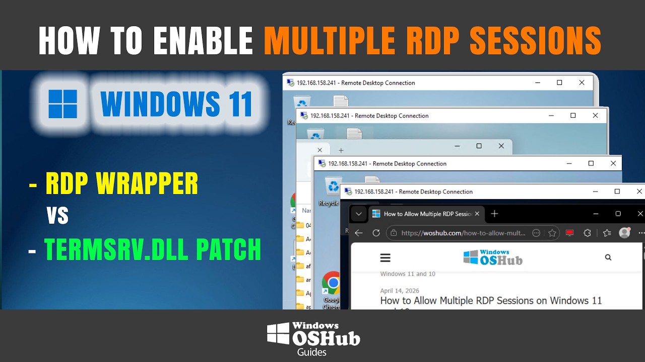 Enable Multiple RDP Sessions on Windows 11 | RDPWrapper & termsrv.dll ...