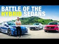 Toyota camry vs honda accord vs hyundai sonata midsize hybrid sedans comparison test