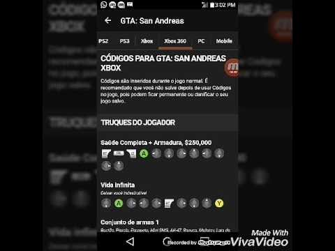 Codigos (GTA San Andreas para xbox 360) 