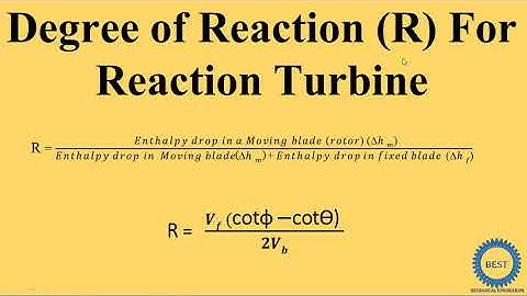 Degree of Reaction For Reaction Turbine